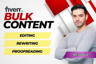 write, rewrite, proofread or edit ai content book fiction novel or bulk articles