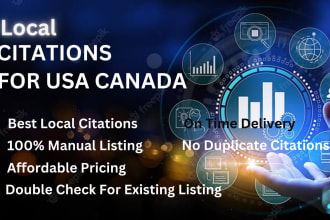 list your business in best  80 USA canada local citations and business listing