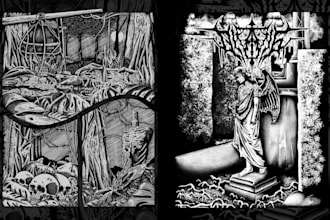 create awesome detailed dark art, horror, creepy