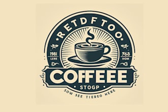 make an amazing retro vintage coffee shop logo design in one day