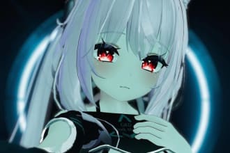model and rig 3d character vrchat avatar vrc anime model, vrm or vtuber