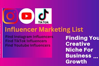 find top ig, tiktok and yt influencers