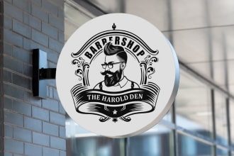 do create unique barber logo design