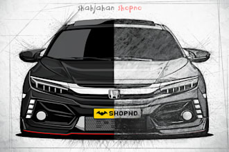 draw cartoon vector art of your car