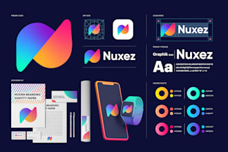 design modern business logo with brand style guide and brand identity