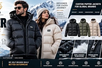 create puffer jacket with logo