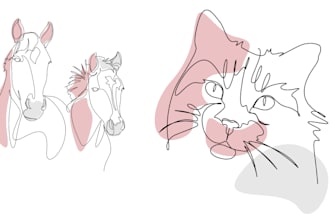 make an awesome single line art for your pets