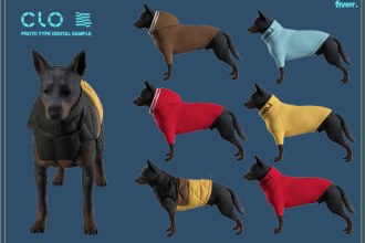 create 3d fashion garments in clo 3d for your cat and dog