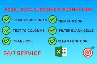 clean and structure excel or CSV data accurately