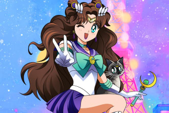 draw you in sailor moon anime manga style