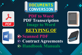 convert PDF to word, word to PDF, images to word, or excel