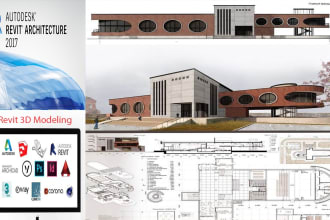 do your 2d and 3d  architectural  revit model with furnitures