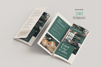 design professional coffee shop brochures