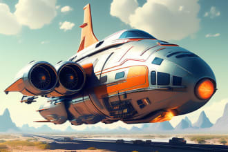 draw a concept car or spaceship illustration