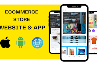 build a professional ecommerce store and flutter android and ios app