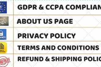 draft  website policies, privacy policy, terms and conditions, disclaimers