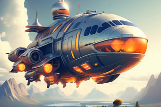 make spaceship, sci fi illustration and sci fi art