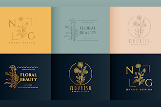 design beautiful botanical boho flower logo design fast