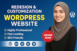 design, redesign, and customization full wordpress website