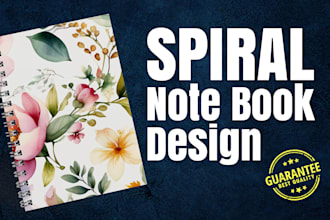 do notepad, spiral notebook, planner, journal, ebook cover design for amazon KDP