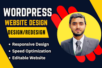 create wordpress website design, redesign wordpress site or build blog website