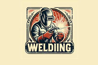 design retro vintage welding logo with express delivery
