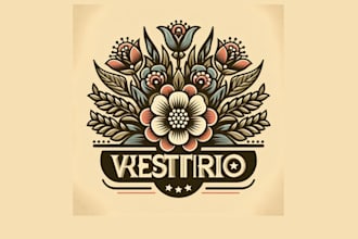 design  retro vintage flower logo in very short time