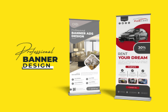 do signage, roll up, retractable banner design or yard sign