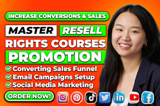 promote master resell right courses with email marketing, campaign, sales funnel