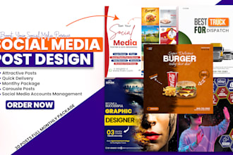 desgin 30 facebook post instagram post ads social media posts and banner design