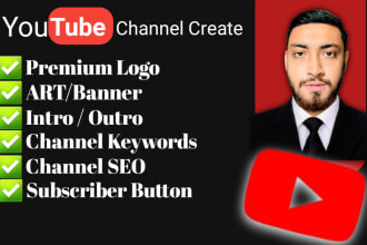 create youtube channel with logo, art, SEO, intro, and outer