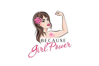 design bold feminine girl empowerment logo