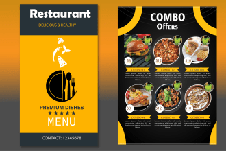 do professional restaurant menu design, menu or digital menu