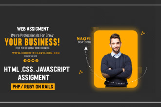 do your website assignment in HTML CSS javascript react angular php
