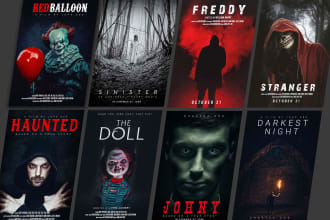 create a professional horror movie poster design