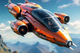 draw scifi futuristic vehicle aircraft spaceship for you