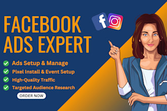 setup facebook and instagram ads campaign, run advertising