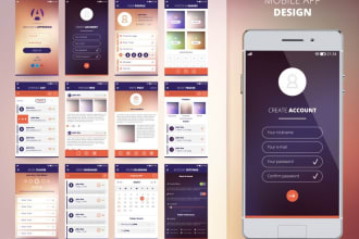 smartphone application design templates set flat isolated