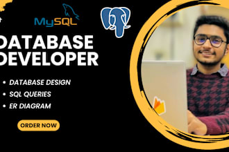 design and develop databases, sql query and erd specialist