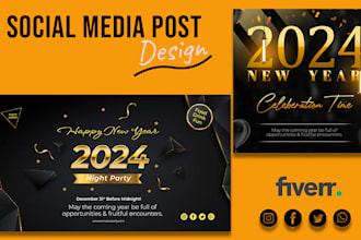 design new year posts for your social media account