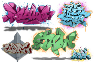 create your name or your brandname in graffiti letters