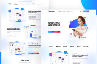 design  a professional landing page by figma, PSD or xd