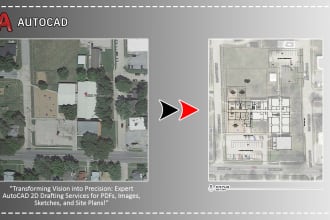 convert pdf, image, sketch or site plan into a detailed autocad drawing