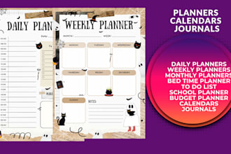 craft digital and printable planners, journal designs, and calendars