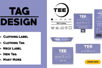 design clothing label, shirt tags, neck tag or label