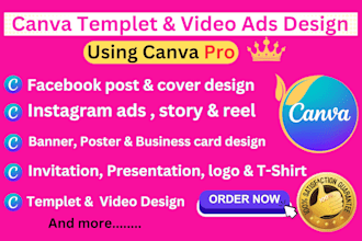canva design template and social media ads