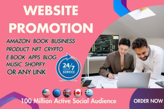 promote and advertise your website, nft, crypto, amazon, book on social platform