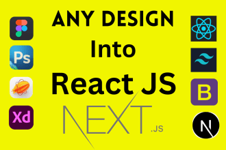 convert figma to react website psd to react any design to react next js