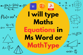 type maths equations using equation editor or ms word