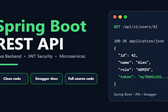 build a spring boot rest api and java backend